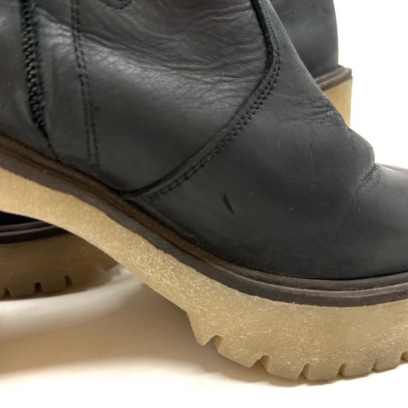 Free People | James Gum Sole Heeled Leather Chelsea Boot Black Size 38 - Picture 12 of 12